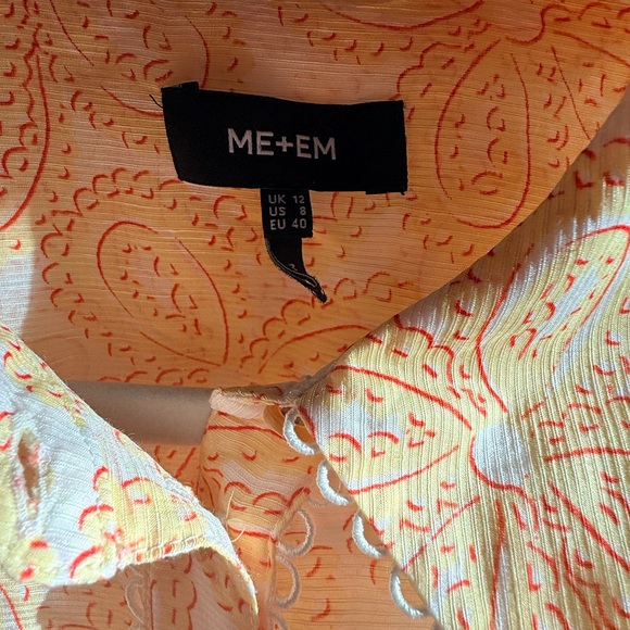 ME+EM
Women's Natural Silk-linen Lace Print Balloon Sleeve Blouse - US Size 8 - Picture 3 of 5